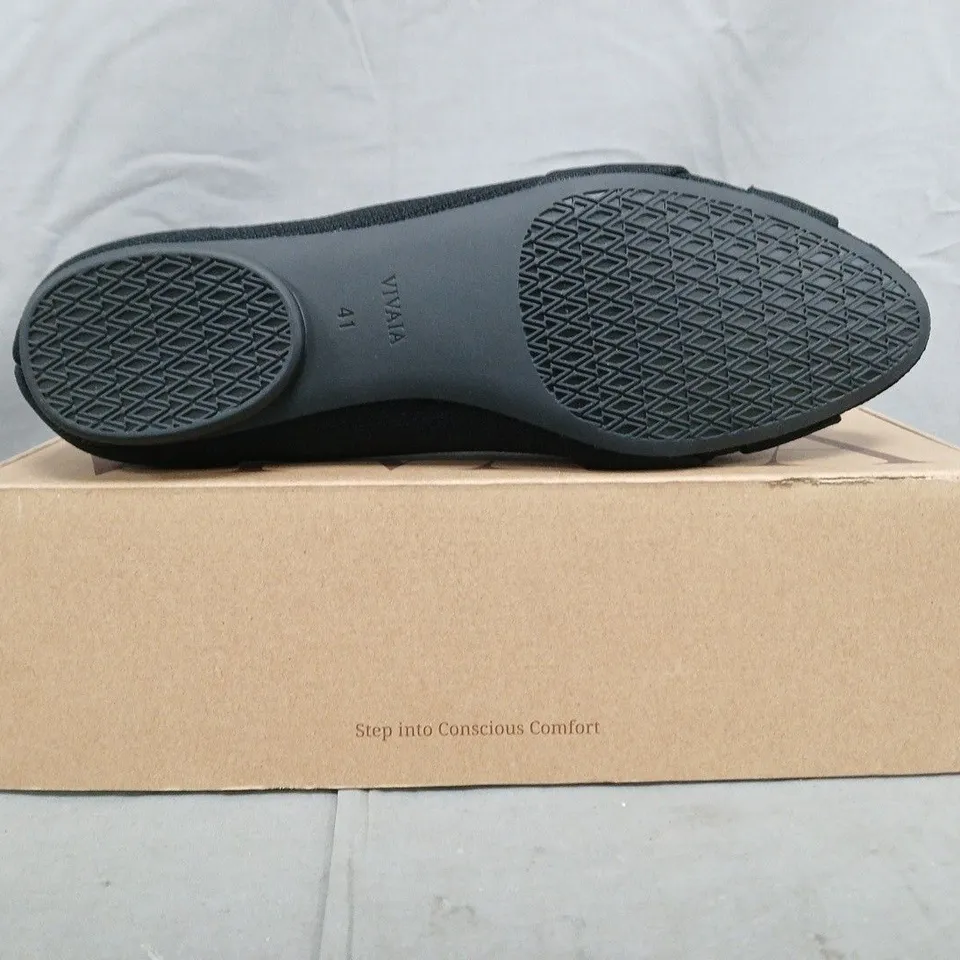 BOXED PAIR OF VIVAIA SLIP-ON SHOES IN BLACK SIZE UK 7