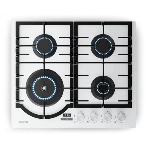 KLARSTEIN IGNITO TIMER 60CM GAS HOB 4 BURNERS WHITE