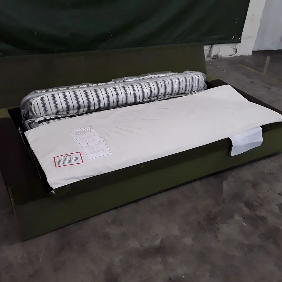 QUALITY DESIGNER SOFA BED BASE - GREEN FABRIC 