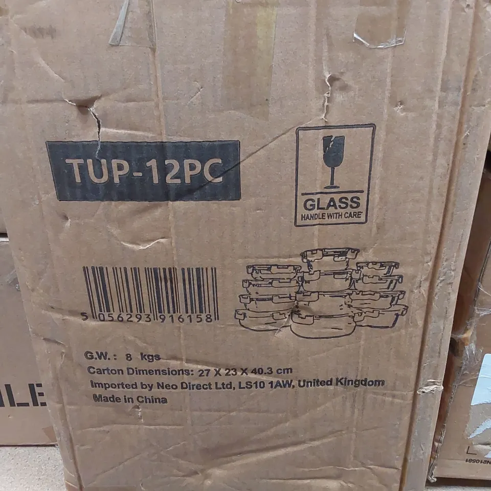 BOXED NEO 12 PIECE GLASS TUPPERWARE SET