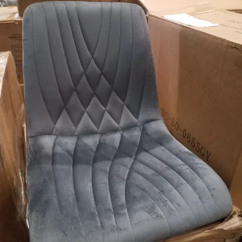 BOXED SET OF 2 CARDOSO VELVET DINING CHAIRS - GREY