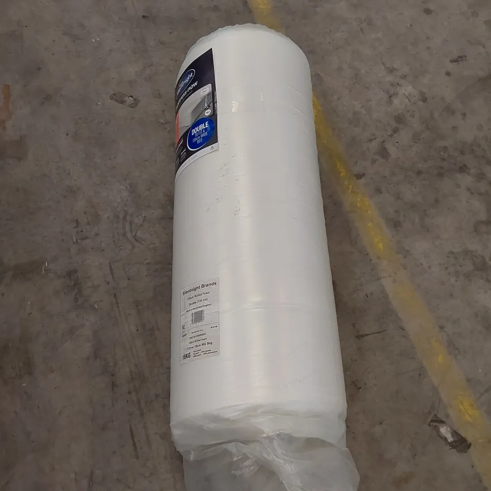 QUALITY BAGGED AND ROLLED 4'6" DOUBLE SIZE SILENTNIGHT 3 ZONE MEMORY FOAM MATTRESS 