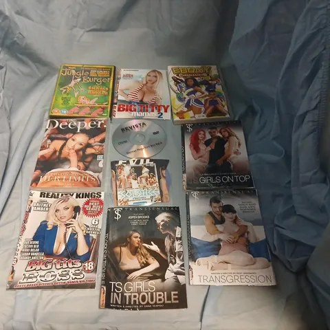 NSFW ADULT DVD COLLECTION – MIXED TITLES (EXPLICIT CONTENT) APPROXIMATELY 30