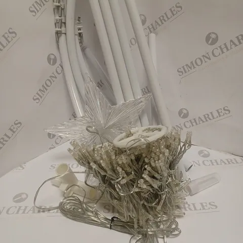 BOXED 8-FOOT WHITE WATERFALL LIGHT-UP OUTDOOR CHRISTMAS TREE