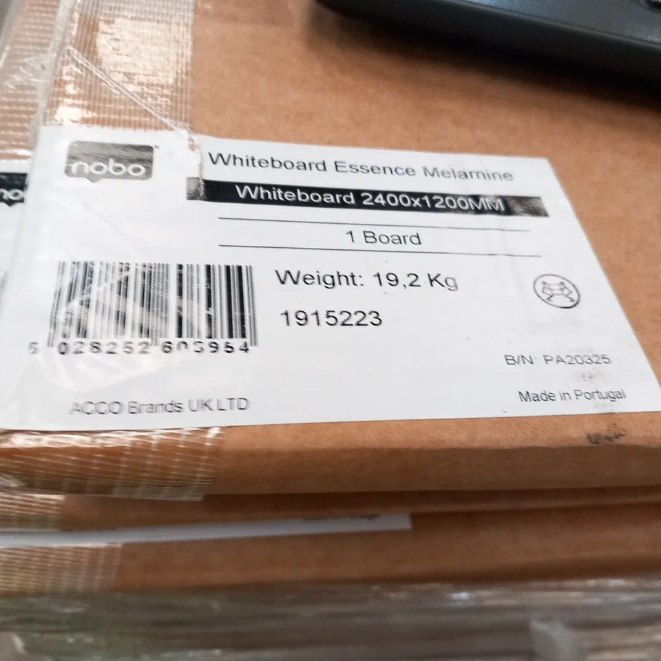 5 BRAND NEW BOXED NOBO WHITEBOARD ESSENCE MELAMINE WHITEBOARD 2400 X 1200MM