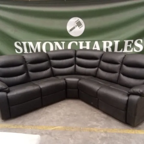 ROTHBURY LUXURY FAUX LEATHER HIGH BACK MANUAL RECLINER CORNER GROUP SOFA