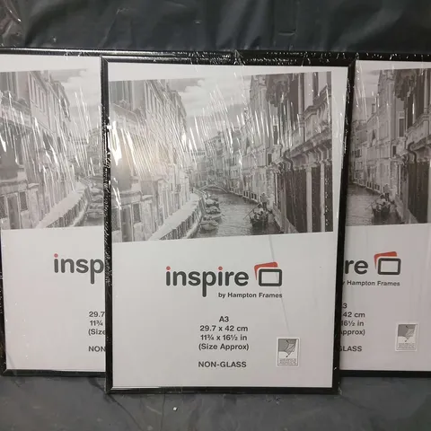 INSPIRE BY HAMPTON FRAMES PVC BACKLOADER A3 BLACK NONE GLASS FRAMES