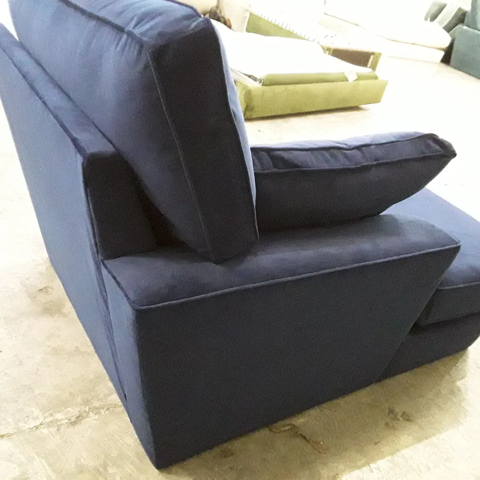 QUALITY DESIGNER STAMFORD SOFA RHF CHAISE SECTION - NAVY FABRIC