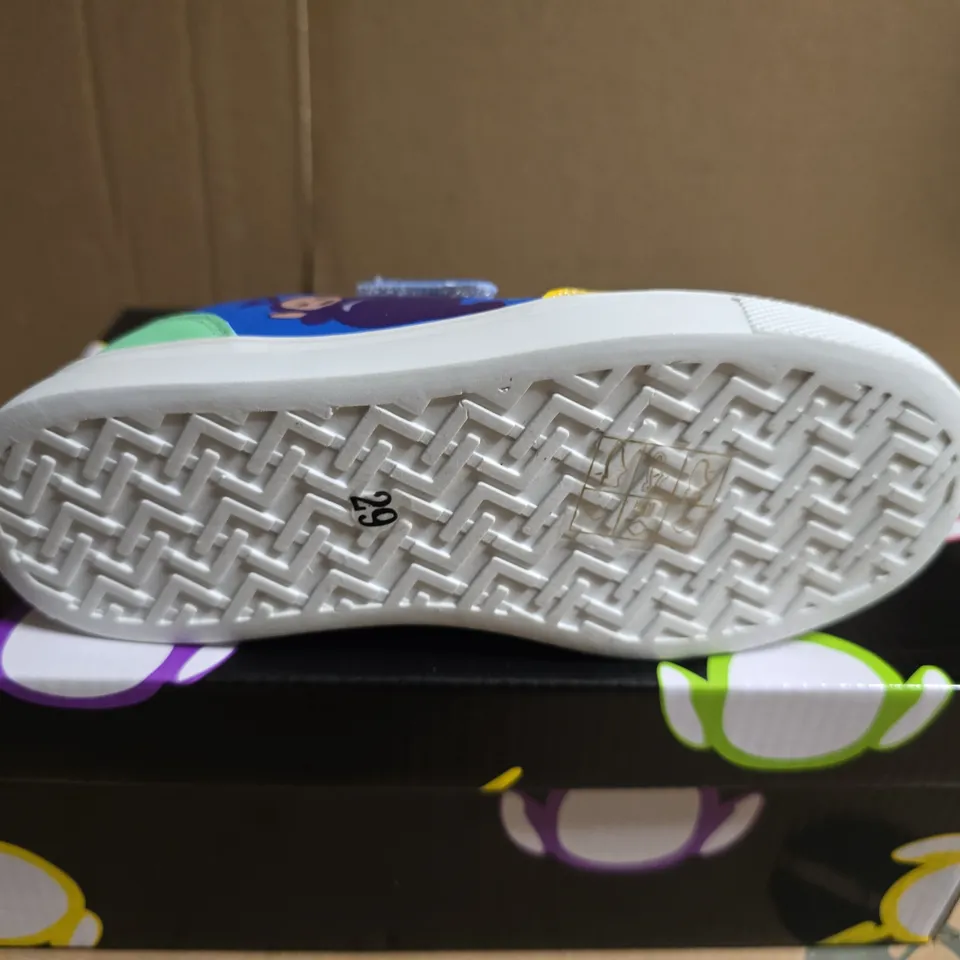 BOXED PAIR OF KOI TELETUBBYLAND KIDZ TRAINERS - MULTI (UK 10)
