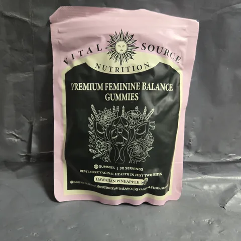 SEALED VITAL SOURCE NUTRITION PREMIUM FEMININE BALANCE GUMMIES IN HAWAIIAN PINEAPPLE 30 SERVINGS