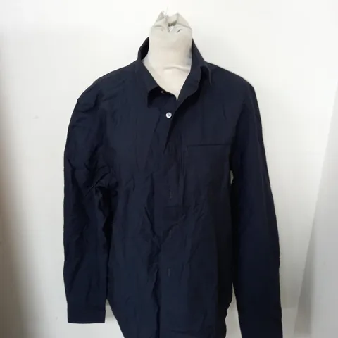 COS ORGANIC COTTON REGULAR NAVY SUIT SHIRT 