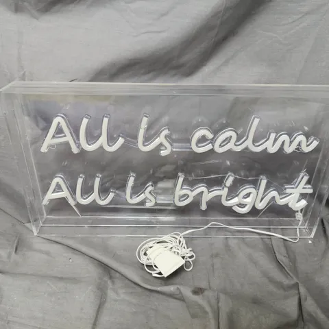 ALL IS CALM AND BRIGHT LIGHT CHRISTMAS DECORATION