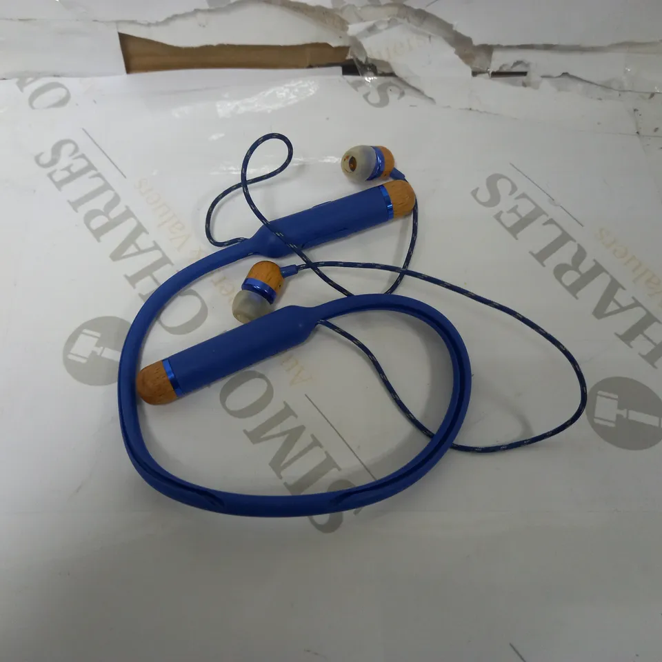 HOUSE OF MARLEY SMILE JAMAICA WIRELESS BLUETOOTH HEADPHONES - BLUE