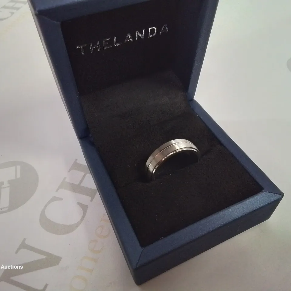 BOXED STYLISH MODERN MENS STERLING SILVER RING