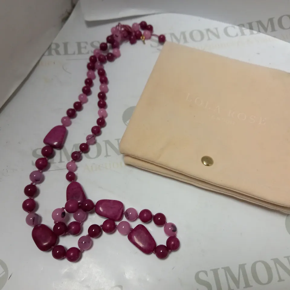 LOLA ROSE BERRY PINK STONE NECKLACE