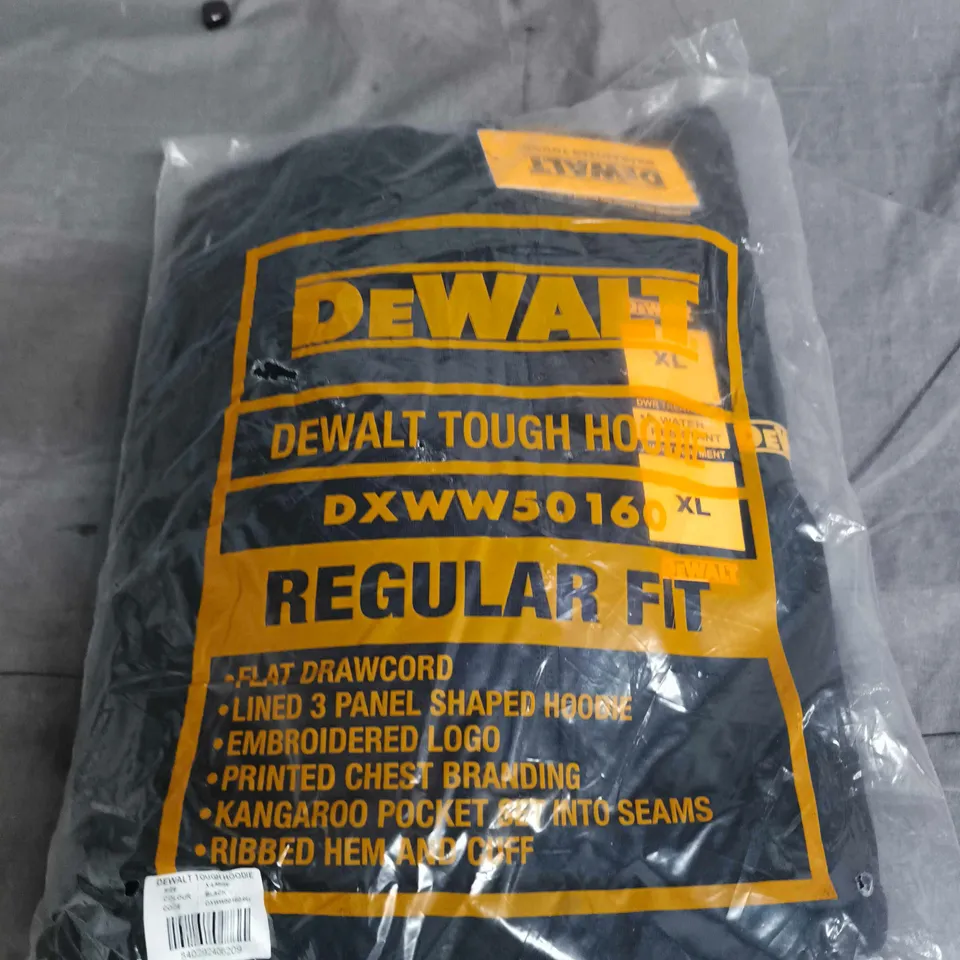 DEWALT TOUGH HOODIE – BLACK – UK XL