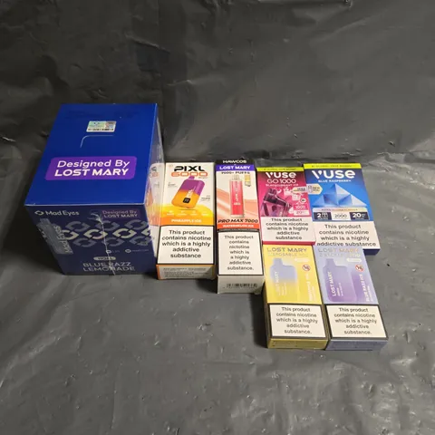 APPROXIMATELY 20 ASSORTED E-CIGARETTE & VAPING ITEMS IN VARIOUS BRANDS