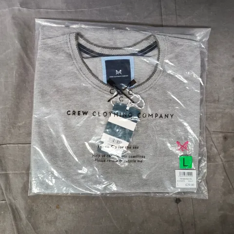 BAGGED CREW CLOTHING COMPANY OXFORD PIQUE T-SHIRT IN PEATWHITE SIZE LARGE