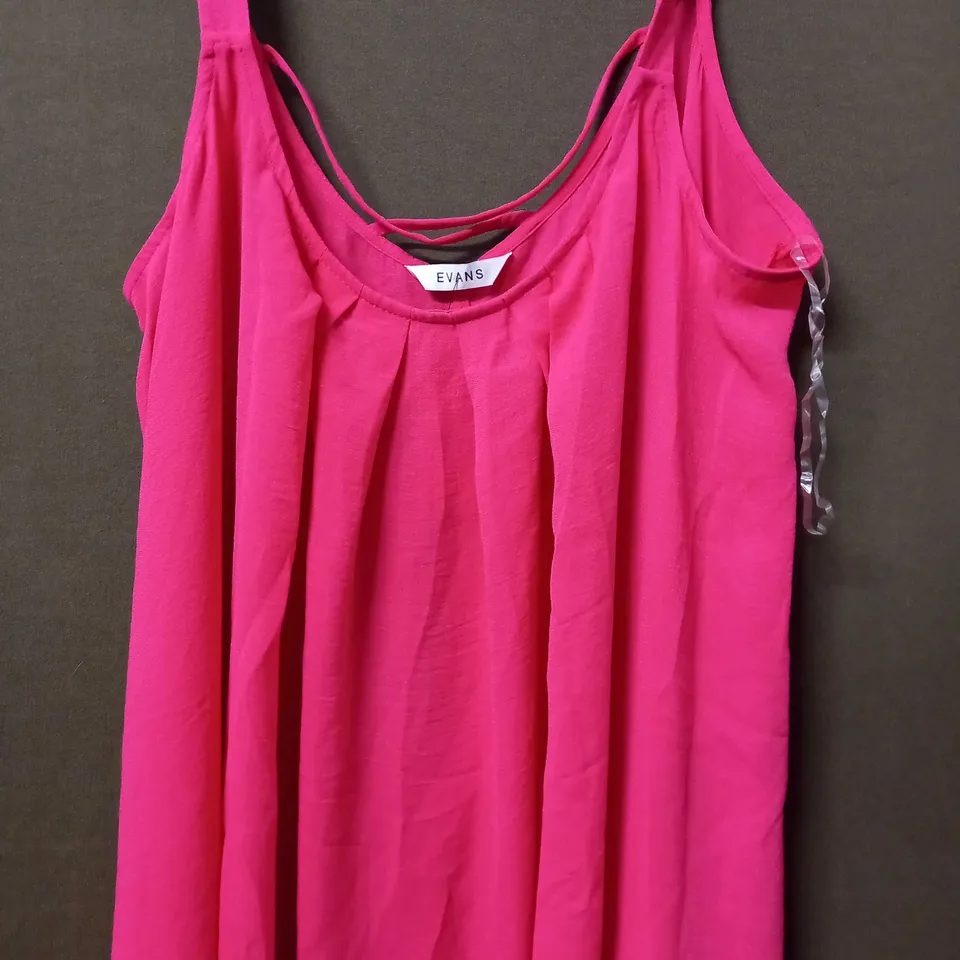 EVANS STRAPPY DRESS WITH HANKY HEM IN PINK - SIZE 24