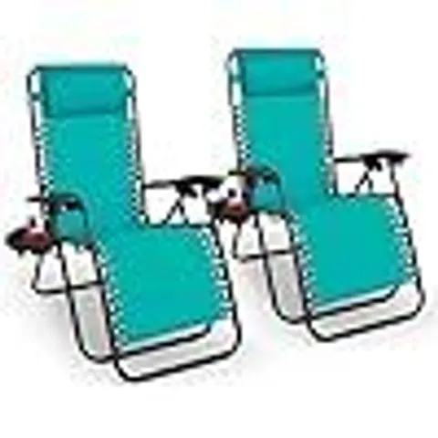 BOXED KEPLIN 2 PACK OF PADDED GRAVITY CHAIRS -TEAL-