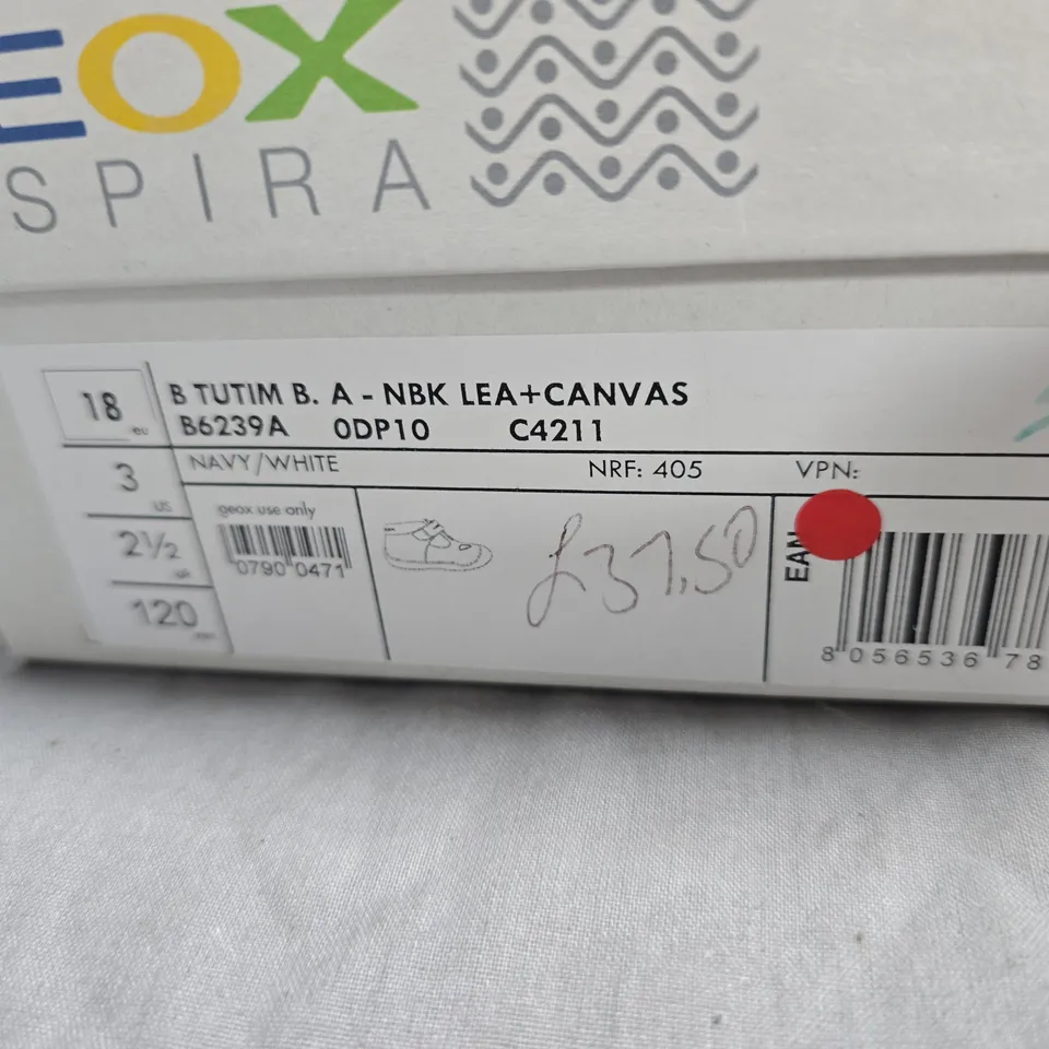 GEOX RESPIRA NBK LEA+CANVAS NAVY BABY SHOES (EU 18)