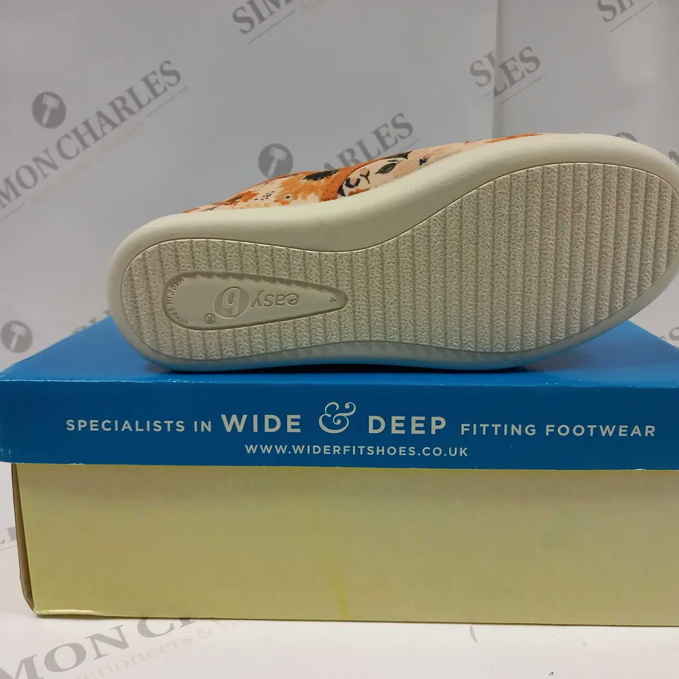 BOXED PAIR OF DB SHOES 72926Y SPRINGFIELD CANVAS SHOES IN ORANGE FLORAL PRINT UK SIZE 4 