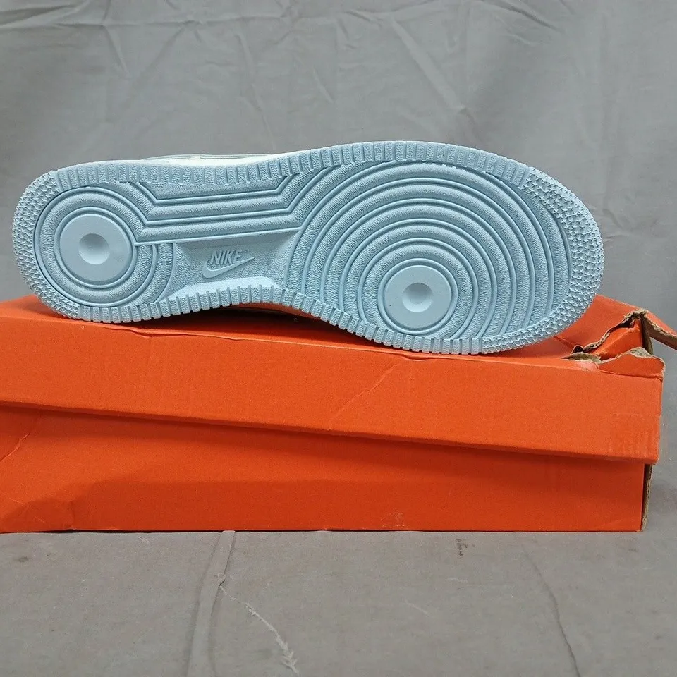 BOXED PAIR OF NIKE AIR FORCE 1 CUSTOM KEEP FRESH SHOES IN OFF WHITE/LIGHT BLUE SIZE UK 8.5