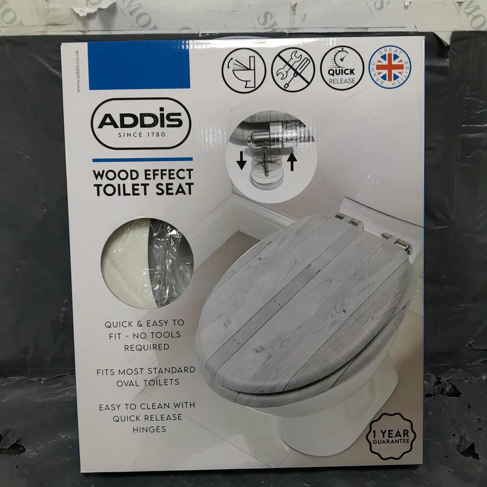 BOXED ADDIS WOOD EFFECT TOILET SEAT 