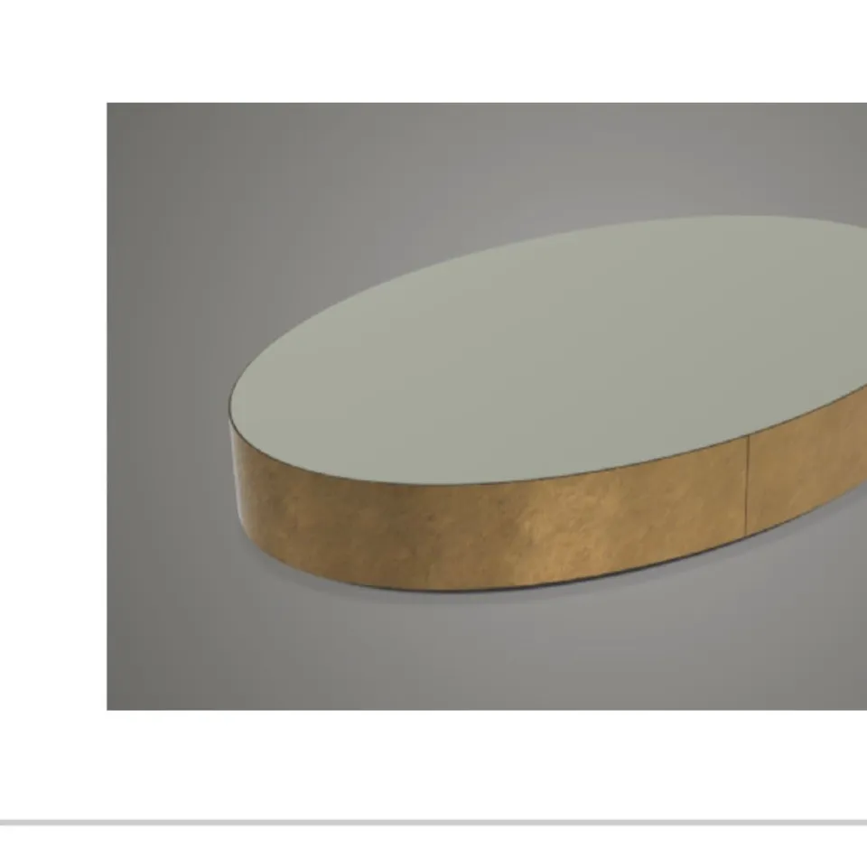 DESIGNER MERIDIANI BELT COFFEE TABLE WITH BRONZE BRASS SIDE AND STONE LACQUER TOP RRP £3500