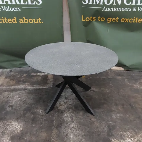 DESIGNER ROUND METAL/TEMPERED GLASS DINING TABLE