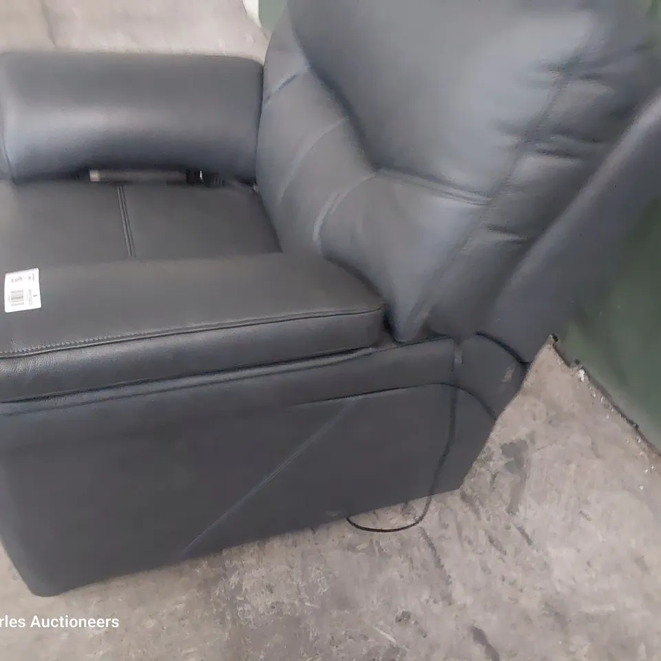 QUALITY BRITISH DESIGNER G PLAN SEATTLE POWER RECLINING EASY CHAIR CAMBRIDGE PETROL BLUE LEATHER 