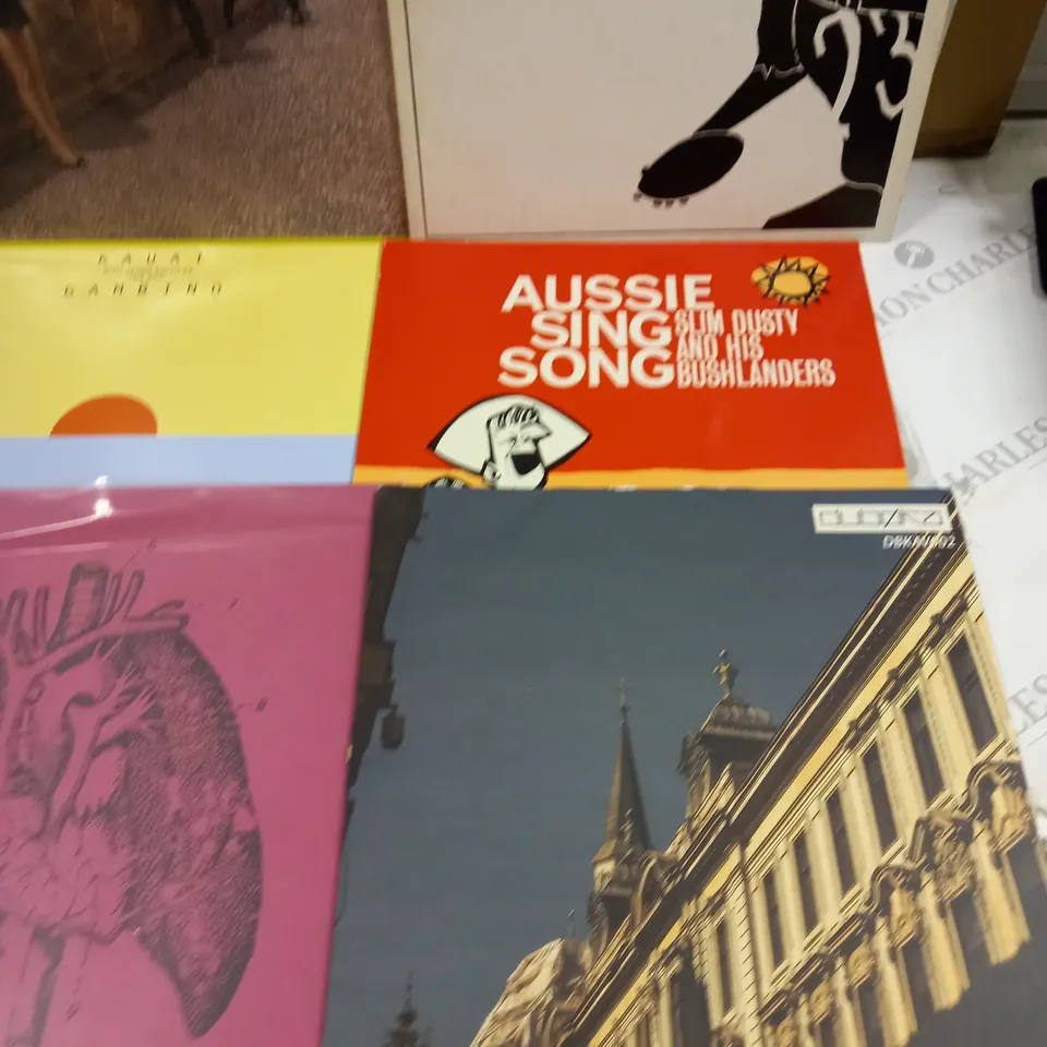 LOT OF 9 ASSORTED VINYL RECORDS TO INCLUDE BLONDIE, ,ISGIVINGS AND KAUAI