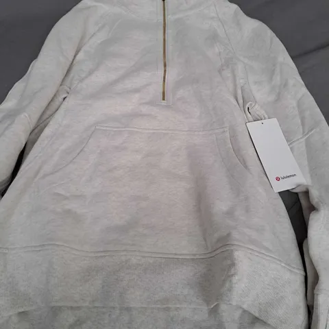 LULULEMON SCUBER OVERSIZED FUNNEL NECK HALF ZIP IN WHITE - M/L