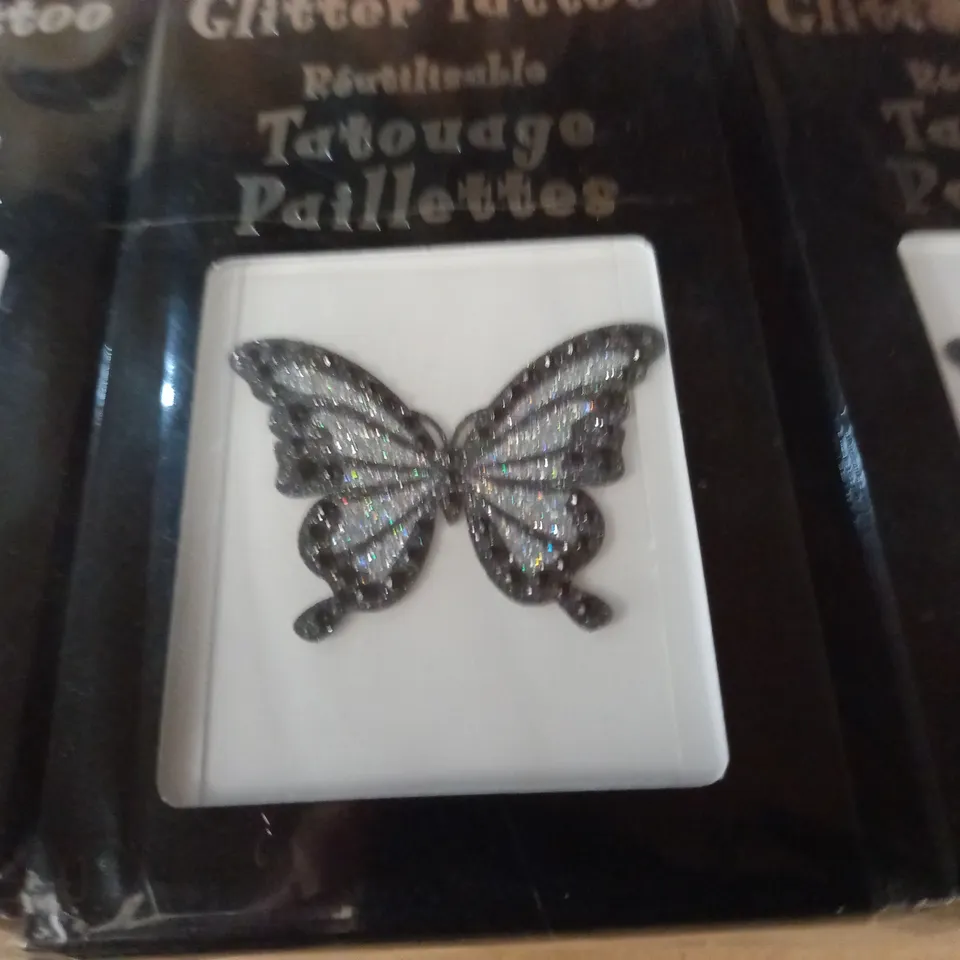 LOT OF APPROXIMATELY 95 BUTTERFLY THEMED BODY JOOLS REUSABLE GLITTER TATTOOS 