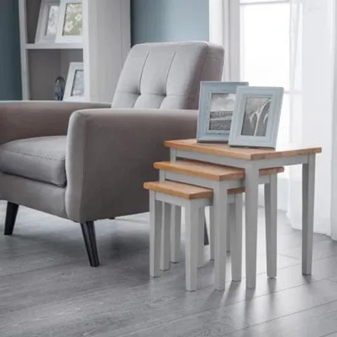 BOXED ELVINA CLEO 3 PIECE NEST OF TABLES GREY & OAK
