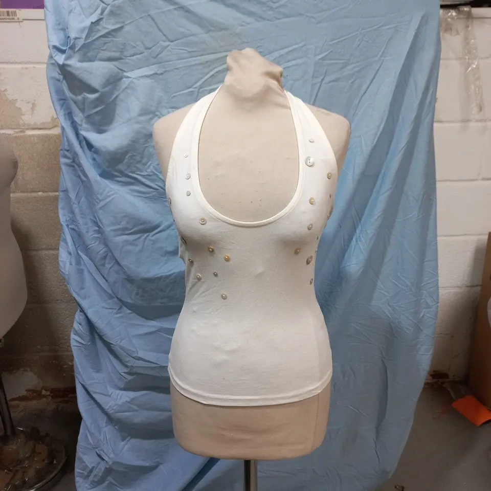 BERSHKA WHITE SLEEVELESS TOP – EU M