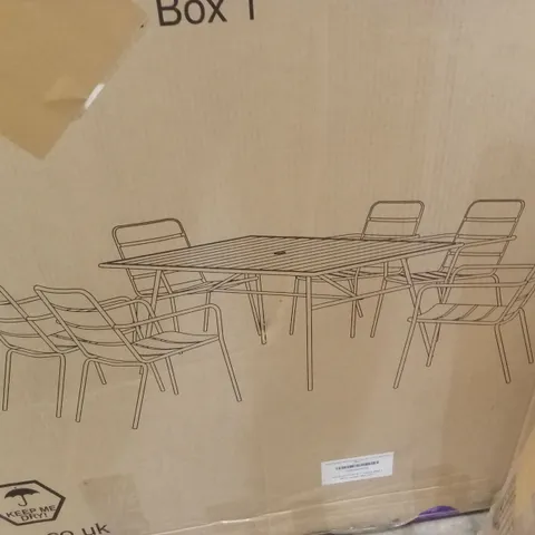 BOXED LEROS METAL OUTDOOR DINING TABLE // TABLE ONLY (1 BOX)