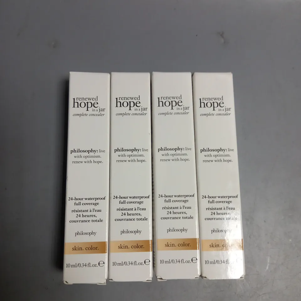 LOT OF 4 RENEWED HOPE IN A JAR COMPLETE CONCEALER 10ML VARIOUS SHADES