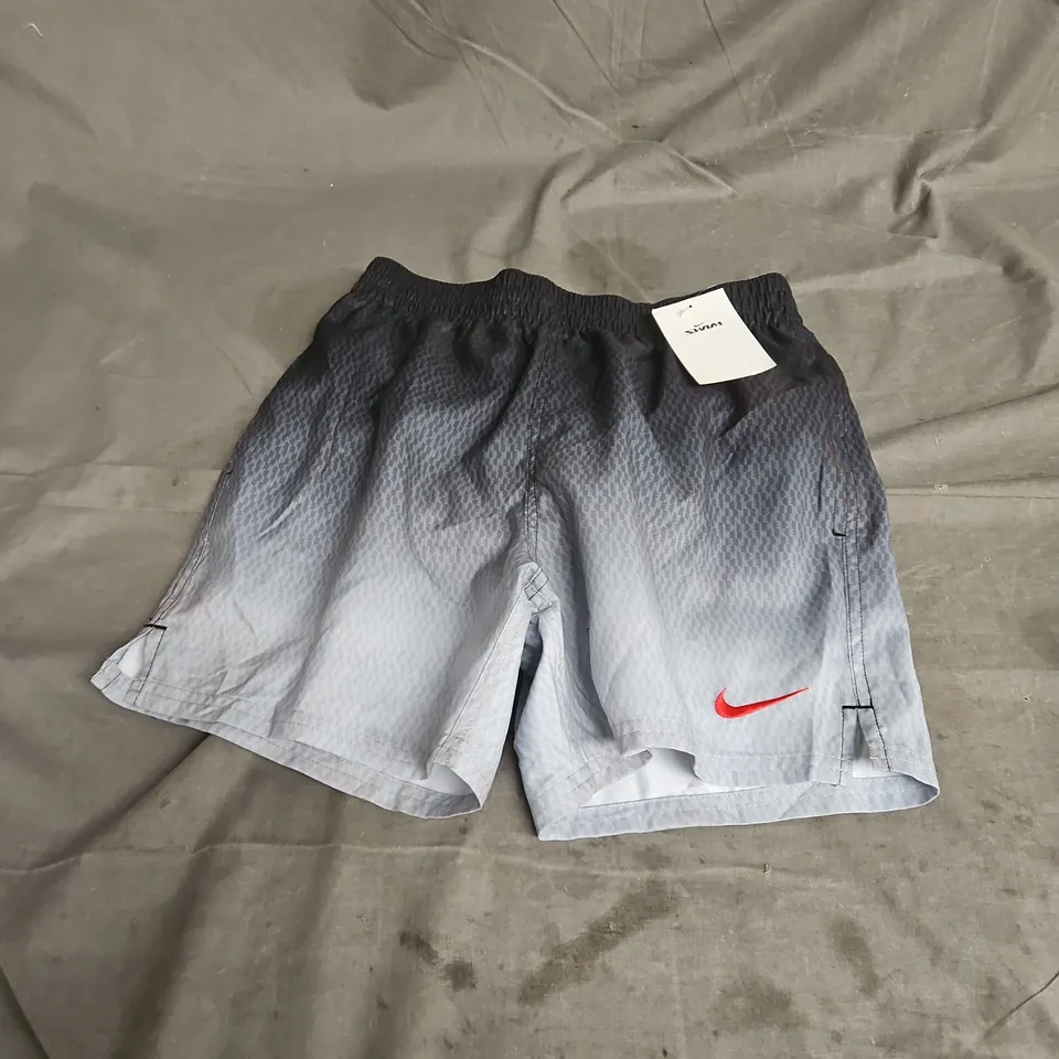 NIKE FADE SWIM SHORTS IN BLACK/GREY SIZE S