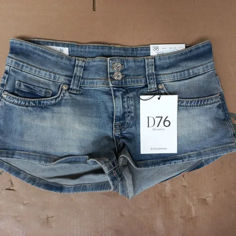 STRADIVARIUS D76 DENIM MICROSHORTS IN BLUE SIZE UK 10