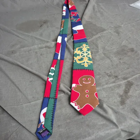 OPPOSUITS CHRISTMAS PATTERN TIE – MULTI-COLOR GINGERBREAD & HOLIDAY MOTIFS