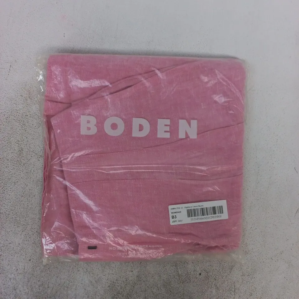 BAGGED BODEN HIGHBURY LINEN SHORTS IN PINK SIZE 12