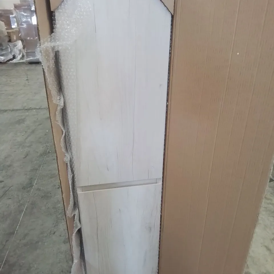BOXED AS NEW CALYPSO BRENTA WALL UNIT 350MM IN LIMED OAK - 390X1565X270MM