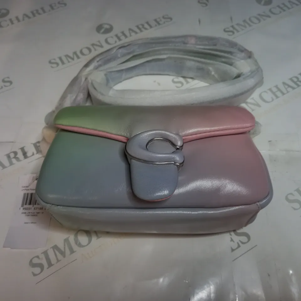 WOMENS LEATHER EFFECT COACH HANDBAG 