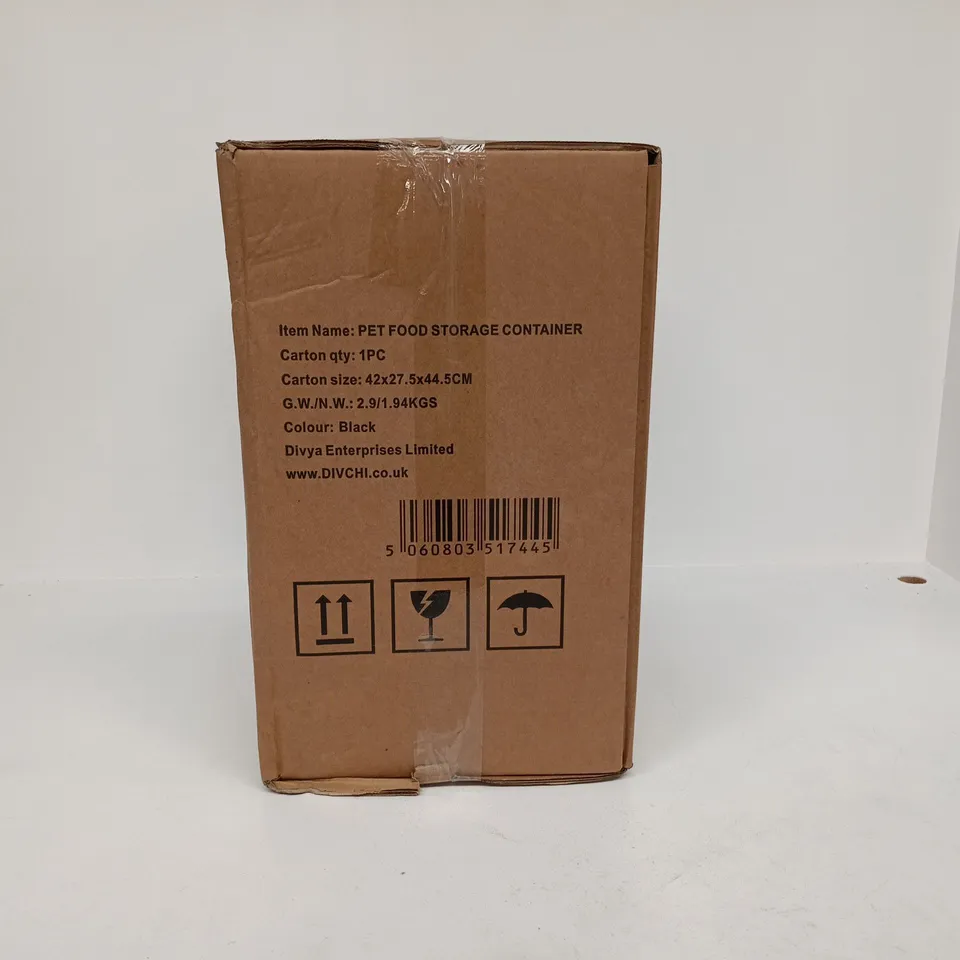 PET FOOD STORAGE CONTAINER BOXED BLACK