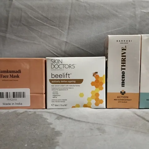 BOX OF APPROXIMATELY ASSORTED HEALTH & BEAUTY PRODUCTS TO INCLUDE KUMKUMADI FACE MASK, GINSENG ESSENTIAL OIL, ETC - COLLECTION ONLY