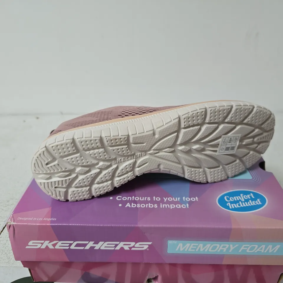 SKECHERS MEMORY FOAM SNEAKERS – PINK/MAUVE, WOMEN'S UK 7 BOXED