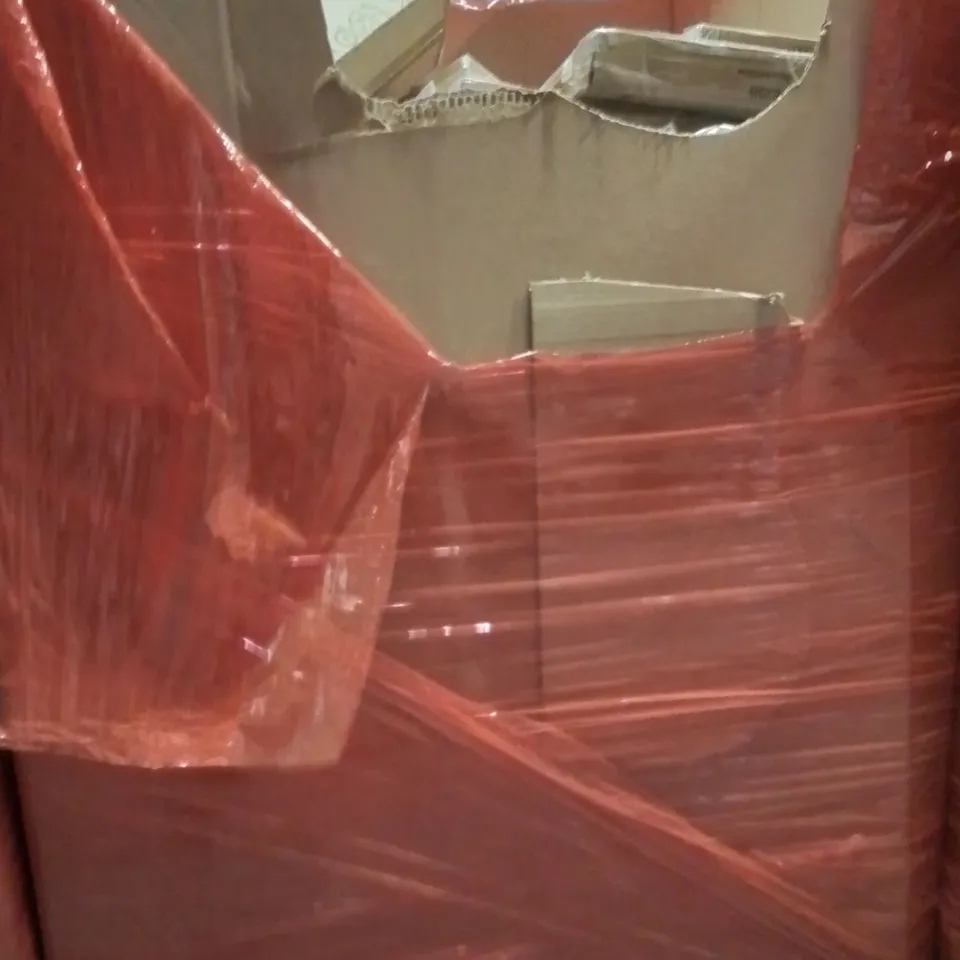 PALLET OF ASSORTED HOUSEHOLD GOODS AND PRODUCTS TO INCLUDE;SUITCASE,AREA RUG,BACK BRACE