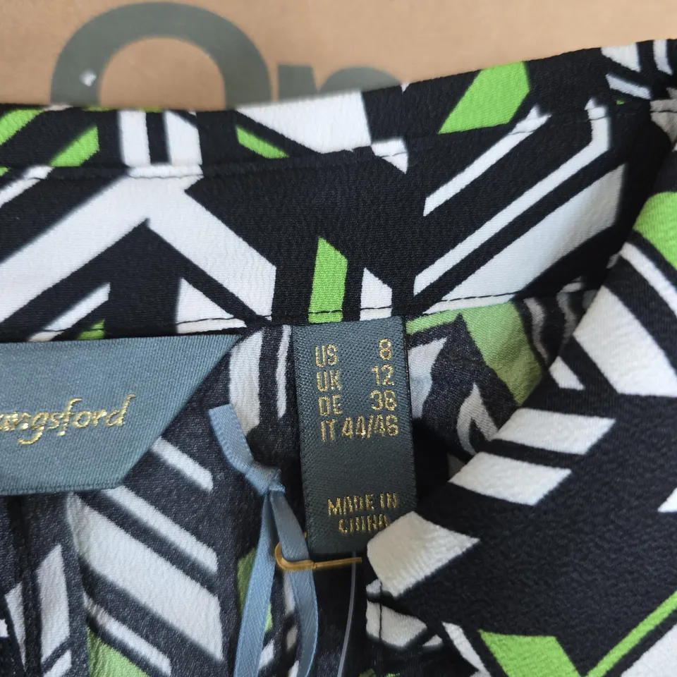 RUTH LANGSFORD GEOMETRICAL PRINT DRESS UK SIZE 12