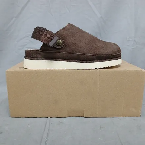 BOXED PAIR OF EVELLYHOOTD SLINGBACK SHOES IN BROWN SIZE EU 37